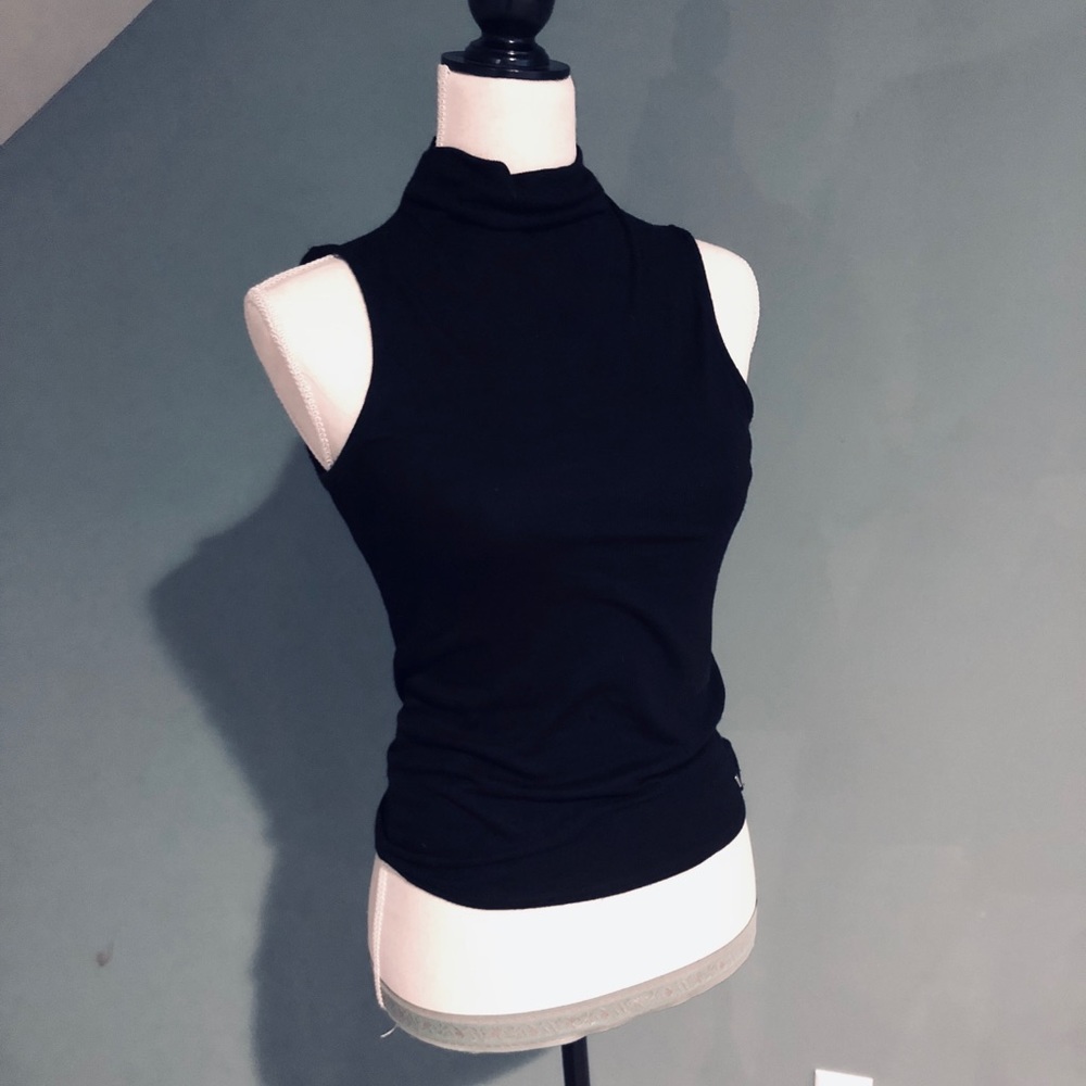 Guess black low turtleneck tank.